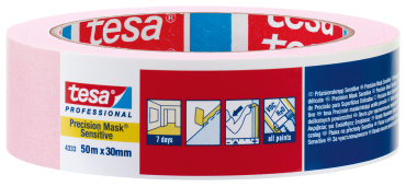 Tesa roze tape 4333 (voor net geschilderde ondergronden) (25 mm)