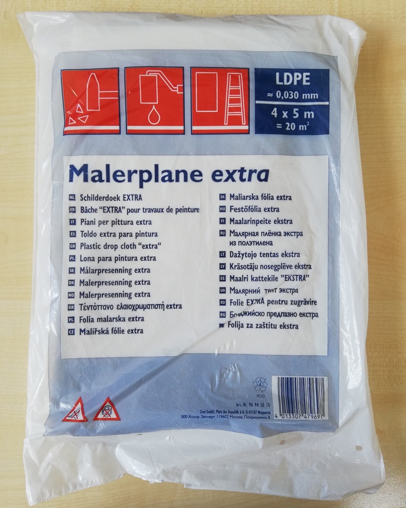 Ciret schildersfolie LDPE dik 4x5m, (96 94 50 10)