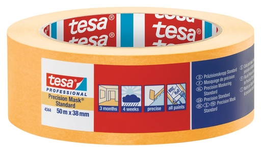 Tesa oranje-gele tape 4344 50m x 38mm