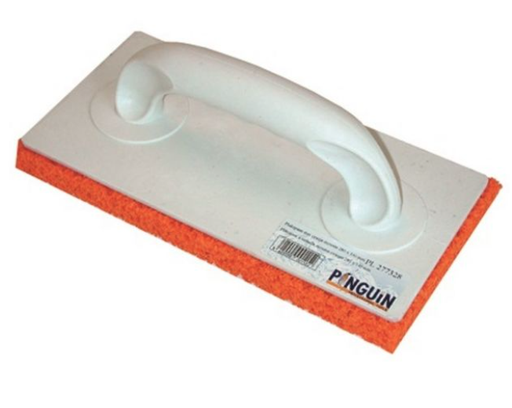 [9391] Plakspaan - 28 x 14 cm - Oranje sponsrubber - Pinguïn